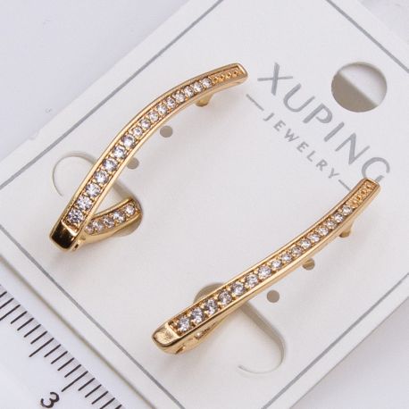 Серьги Xuping№2277 под золото с дорожкой из цирконов от производителя купить оптом.