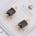 Серьги Xuping№2282 с большим черным камнем на основе под золото от производителя купить оптом.