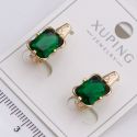 Серьги Xuping№2283 с большим зеленым камнем на основе под золото от производителя купить оптом.
