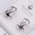 Серьги Xuping№2288 серебристые оригинальной формы с цирконами от производителя купить оптом.