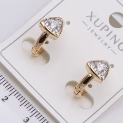 Серьги Xuping№2289 кольца с треугольником и цирконами от производителя купить оптом.
