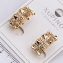 Серьги Xuping№2290 с перекрестьями из белых цирконов и с шипами под золото от производителя купить оптом.