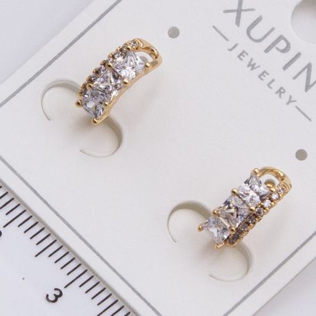 Серьги Xuping№2294 кафа с белыми цирконами от производителя купить оптом.