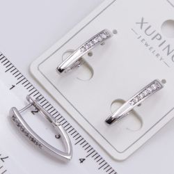 Серьги Xuping№2295 уголки под серебро с цирконами от производителя купить оптом.