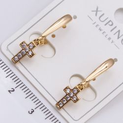 Серьги Xuping№2297 с подвеской в форме крестика от производителя купить оптом.
