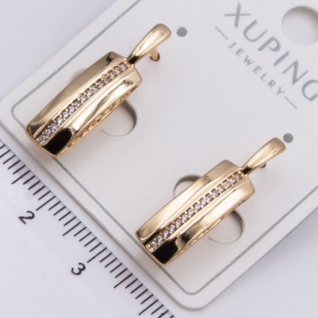 Серьги Xuping№2298 с дорожкой из белых цирконов от производителя купить оптом.