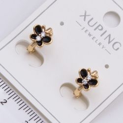 Серьги Xuping№2299 с черной бабочкой от производителя купить оптом.