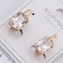 Серьги Xuping№2300 с большим белым прямоугольным камнем с гладкими углами от производителя купить оптом.