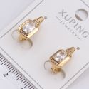 Серьги Xuping№2303 с большим белым прямоугольным камнем от производителя купить оптом.