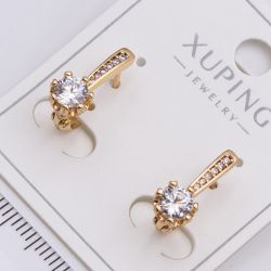 Серьги Xuping№2306 на английском замке цветок с белыми цирконами от производителя купить оптом.
