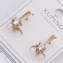 Серьги Xuping№2306 на английском замке цветок с белыми цирконами от производителя купить оптом.