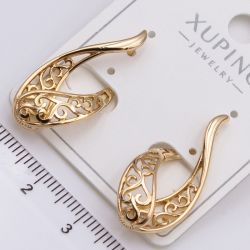 Серьги Xuping№2308 ажурное плетение, филигранное кружево с тонкими металлическими завитками от производителя купить оптом.