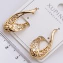 Серьги Xuping№2308 ажурное плетение, филигранное кружево с тонкими металлическими завитками от производителя купить оптом.