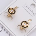 Серьги Xuping№2310 кольцо с черной вставкой и золотая микробабочка от производителя купить оптом.