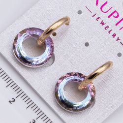Серьги Xuping№2324 невероятные сияющие круги Aurora Borealis купить бижутерию Харьков оптом.