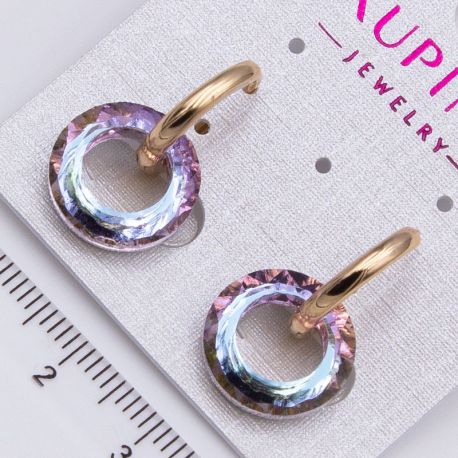 Серьги Xuping№2324 невероятные сияющие круги Aurora Borealis купить бижутерию Харьков оптом.