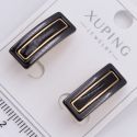 Серьги Xuping№2329 черные прямоугольники с золотым акцентом купить бижутерию Харьков оптом.