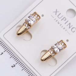 Серьги Xuping№2335 с белым цирконом на основе золота купить бижутерию Харьков оптом.