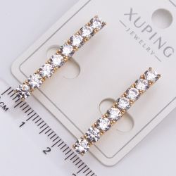 Серьги Xuping№2336 дорожка из белых цирконов купить бижутерию Харьков оптом.