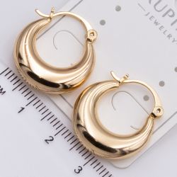 Серьги Xuping№2340 мега трендовые объемные кольца серьги-круассаны купить бижутерию Харьков оптом.