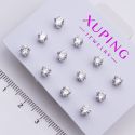 Серьги Xuping№2346 гвоздики набор 6 пар с белым цирконом, держащийся на 6 лапках купить бижутерию Харьков оптом.