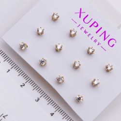 Серьги Xuping№2347 гвоздики набор 6 пар с белым цирконом, держащийся на 6 лапках купить бижутерию Харьков оптом.