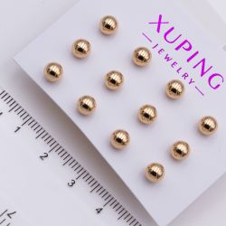 Серьги Xuping№2351 гвоздики набор 6 пар золотые шарики купить бижутерию Харьков оптом.
