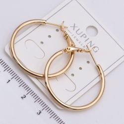 Серьги Xuping№2354 3 см гладкие серьги-кольца Конго купить бижутерию Харьков оптом.