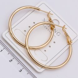 Серьги Xuping№2355 3.5 см гладкие серьги-кольца Конго купить бижутерию Харьков оптом.