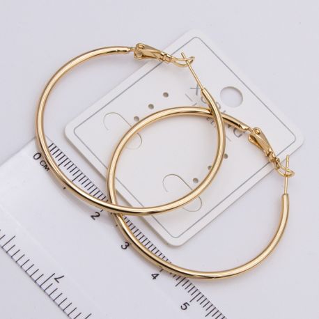 Серьги Xuping№2356 4.5 см гладкие серьги-кольца Конго купить бижутерию Харьков оптом.
