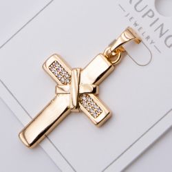 Крестик Xuping№456 под золото с камнями бижутерию купить оптом недорого.