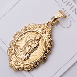 Кулон Xuping№465 овальная нательная иконка Дева Мария (Богородица) бижутерию купить оптом недорого.