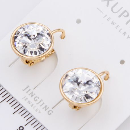 Серьги Xuping№2363 с белым камнем Swarovski купить бижутерию Харьков оптом.