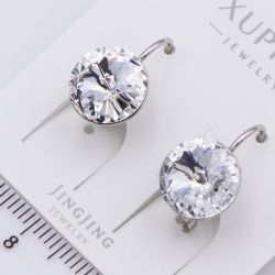 Серьги Xuping№2365 с білим камнем Swarovski купить бижутерию Харьков оптом.