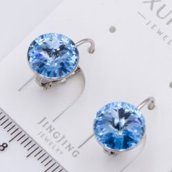 Серьги Xuping№2366 с голубым камнем Swarovski купить бижутерию Харьков оптом.