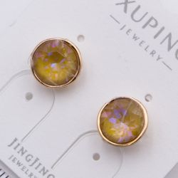 Серьги Xuping№2368 с медовым камнем Swarovski купить бижутерию Харьков оптом.