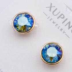Серьги Xuping№2369 с голубым камнем Swarovski купить бижутерию Харьков оптом.