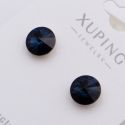 Серьги Xuping№2371 гвоздики с темно-синим камнем Swarovski купить бижутерию Харьков оптом.
