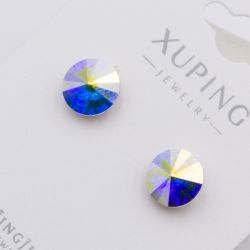 Серьги Xuping№2374 гвоздики с сине-фиолетовым камнем Swarovski купить бижутерию Харьков оптом.