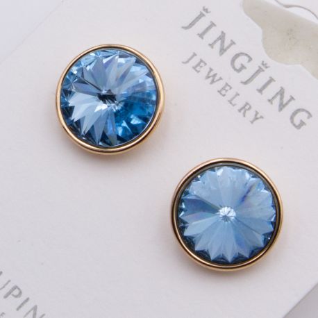 Серьги Xuping№2375 гвоздики с голубым камнем Swarovski купить бижутерию Харьков оптом.