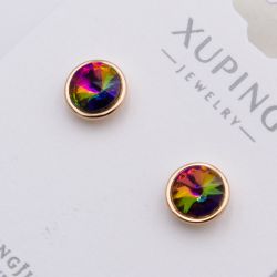 Серьги Xuping№2376 гвоздики градиентный кристалл-хамелеон Swarovski купить бижутерию Харьков оптом.