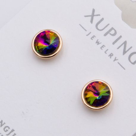 Серьги Xuping№2376 гвоздики градиентный кристалл-хамелеон Swarovski купить бижутерию Харьков оптом.