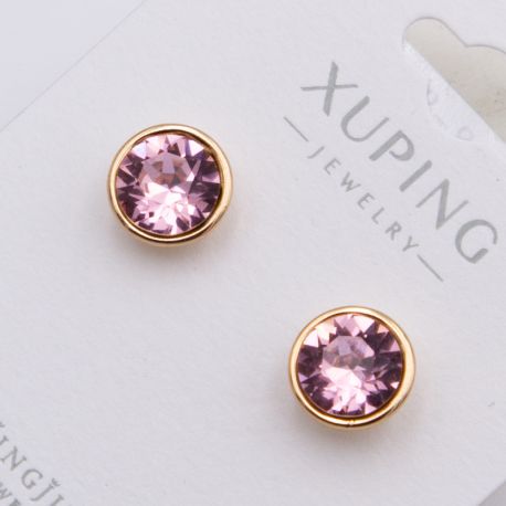 Серьги Xuping№2377 гвоздики с бледно-розовым Swarovski купить бижутерию Харьков оптом.