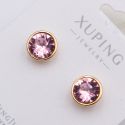 Серьги Xuping№2377 гвоздики с бледно-розовым Swarovski купить бижутерию Харьков оптом.