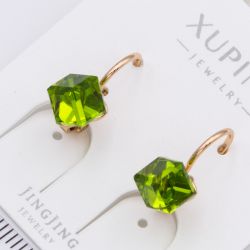 Серьги Xuping№2378 с яблоневым кубическим камнем Swarovski купить бижутерию Харьков оптом.
