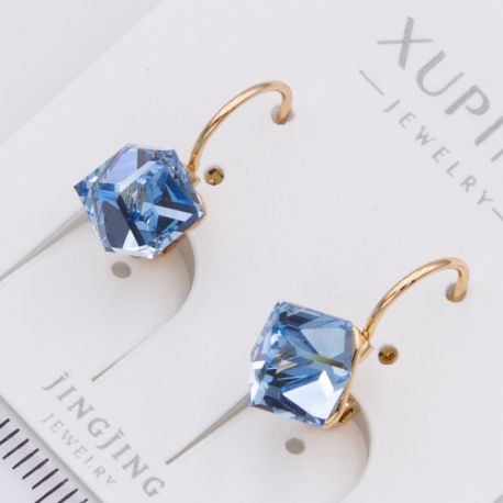 Серьги Xuping№2379 с голубым кубическим камнем Swarovski купить бижутерию Харьков оптом.