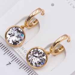Серьги Xuping№2380 с белым камнем Swarovski купить бижутерию Харьков оптом.