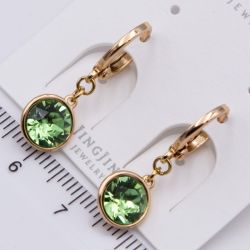 Серьги Xuping№2384 с зеленым камнем Swarovski купить бижутерию Харьков оптом.