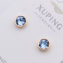 Серьги Xuping№2386 гвоздики с голубым камнем Swarovski купить бижутерию Харьков оптом.