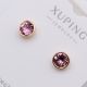 Серьги Xuping№2387 гвоздики с розовым камнем Swarovski купить бижутерию Харьков оптом.